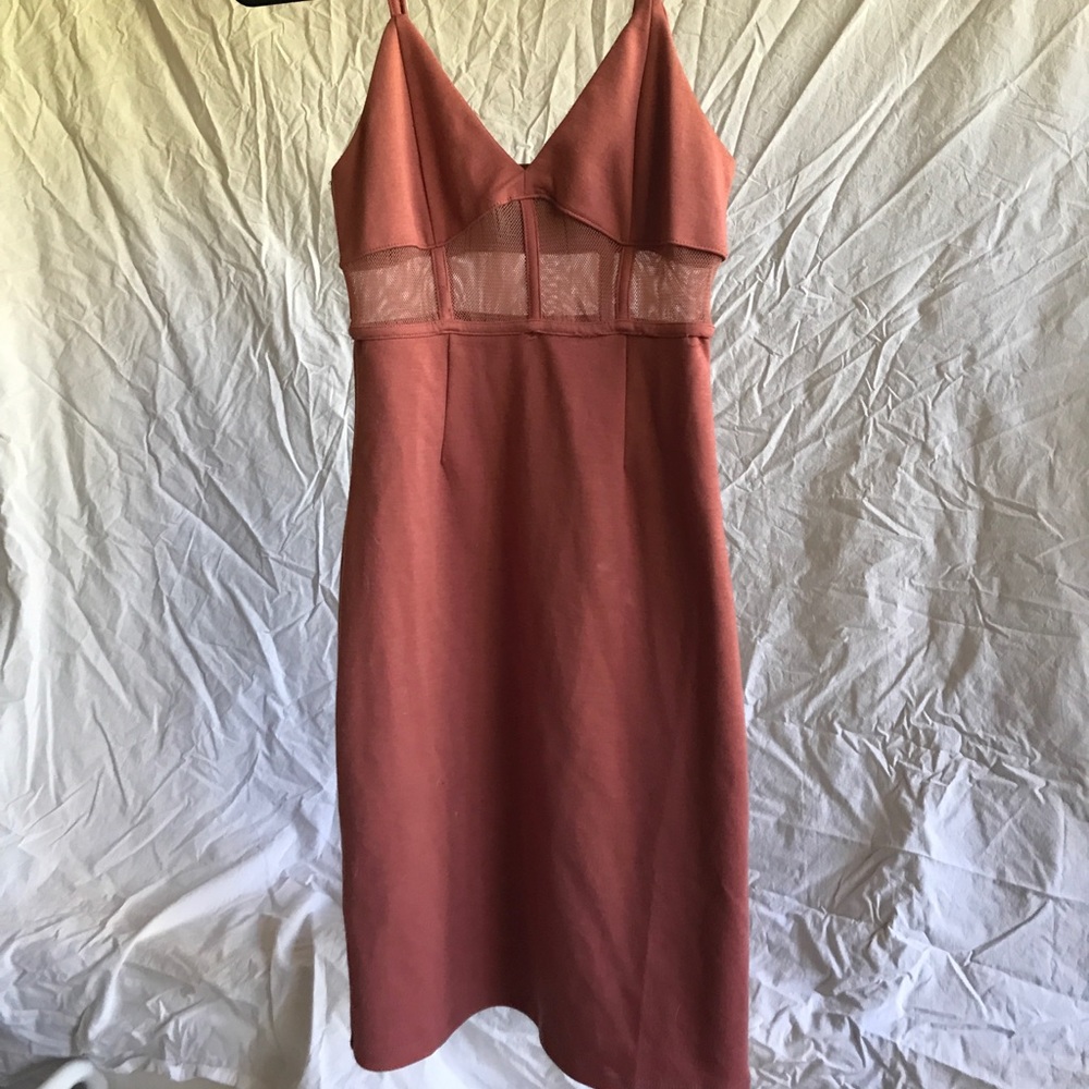FOREVER21 DUSTY ROSE CORSET DRESS